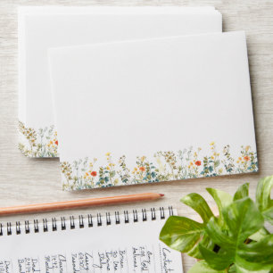 Elegant Wildflower Wedding Envelope