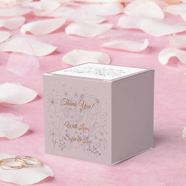 Elegant Wildflower Wedding Favour Box (Wedding)