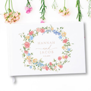 Elegant Wildflower Wedding Guest Book