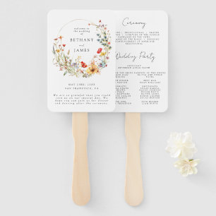 Elegant Wildflower Wedding Hand Fan