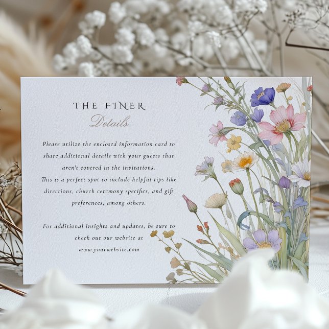 Elegant Wildflower Wedding Information Card (Creator Uploaded)