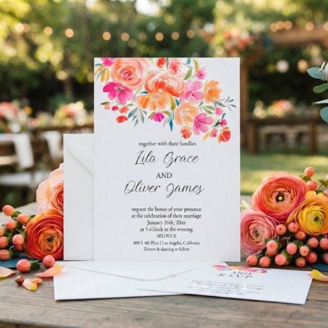 Elegant Wildflower Wedding Invitation (Creator Uploaded)