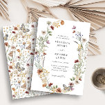 Elegant Wildflower Wedding Invitation<br><div class="desc">Elegant Wildflower Wedding Invitation. This stylish & elegant wedding invitation features gorgeous hand-painted watercolor wildflowers arranged as a lovely wreath with a lovely pattern on the back. Find matching items in the White Boho Wildflower Wedding Collection.</div>