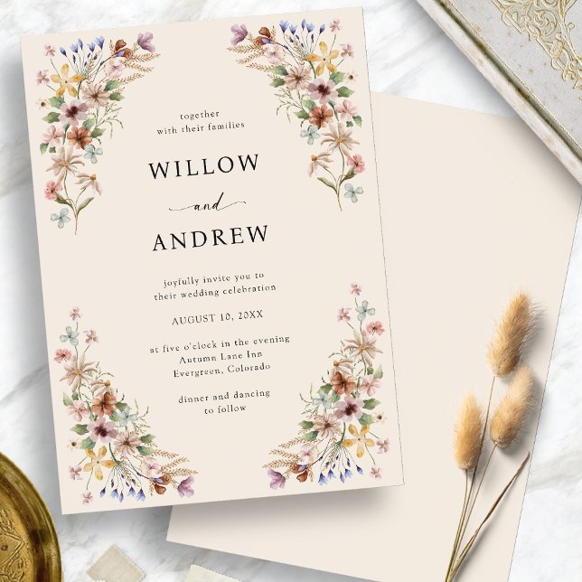 Elegant Wildflower Wedding Invitation (Elegant Wildflower Wedding Invitation
)
