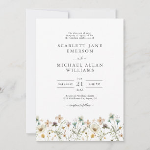 Elegant Wildflower Wedding Invitations