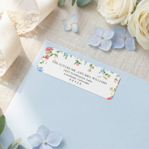 Elegant Wildflower Wedding Return Address