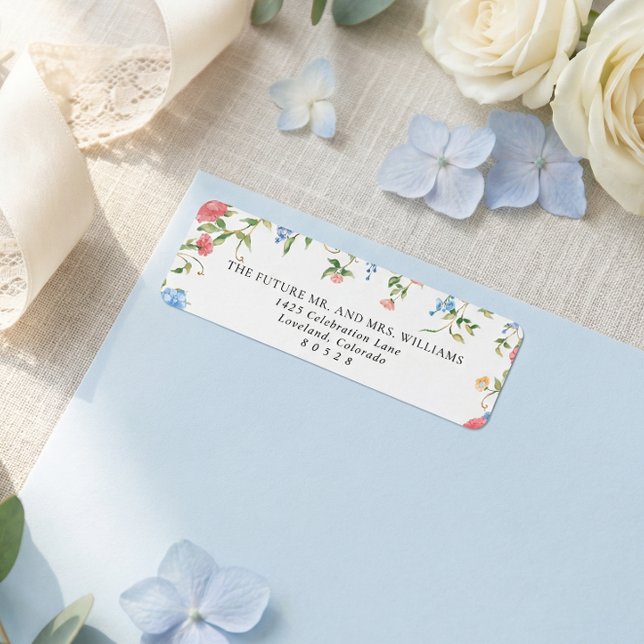 Elegant Wildflower Wedding Return Address (Creator Uploaded)