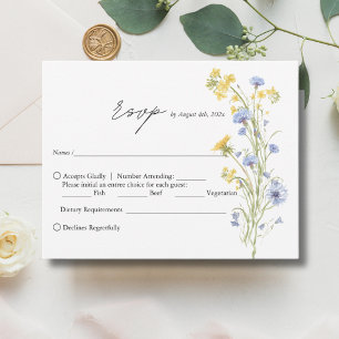 Elegant wildflower wedding RSVP Card
