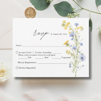Elegant wildflower wedding RSVP Card