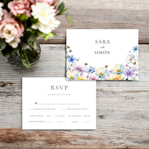 Elegant Wildflower Wedding RSVP Card
