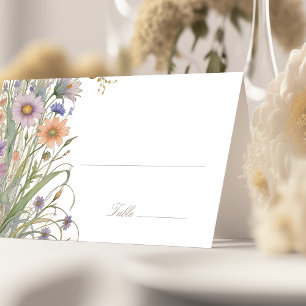 Elegant Wildflower Wedding Table Card