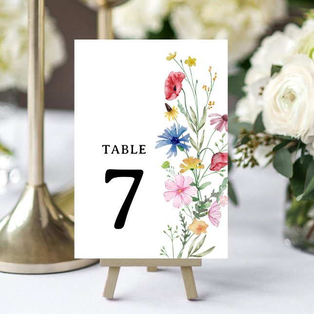 Elegant Wildflower Wedding Table Number (Creator Uploaded)