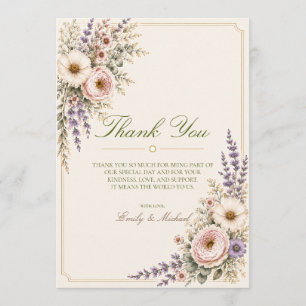 Elegant Wildflower Wedding Thank You Card