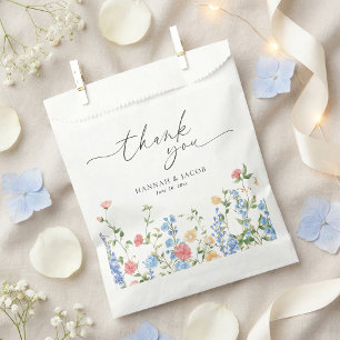 Elegant Wildflower Wedding Thank You Favour Bags
