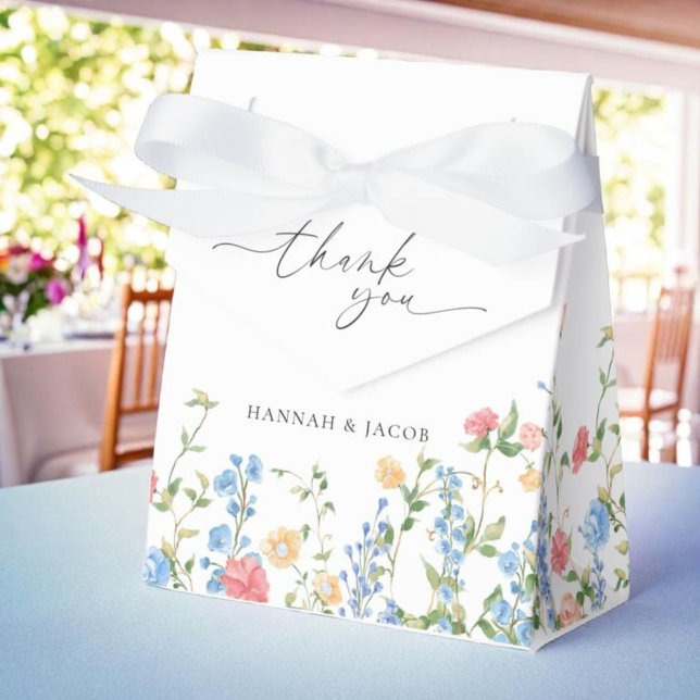 Elegant Wildflower Wedding Thank You Favour Box (Creator Uploaded)