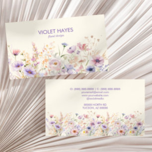 Elegant Wildflower Wild Flower Floral Custom Business Card