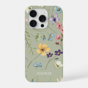 Elegant Wildflower Wild Flower Floral Custom iPhone 15 Pro Case
