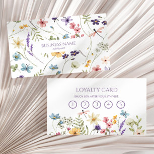 Elegant Wildflower Wild Flower Floral Custom Loyalty Card