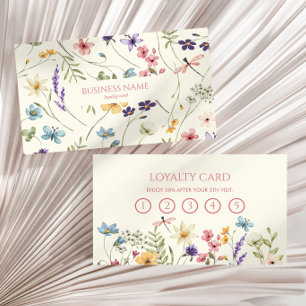 Elegant Wildflower Wild Flower Floral Custom Loyalty Card