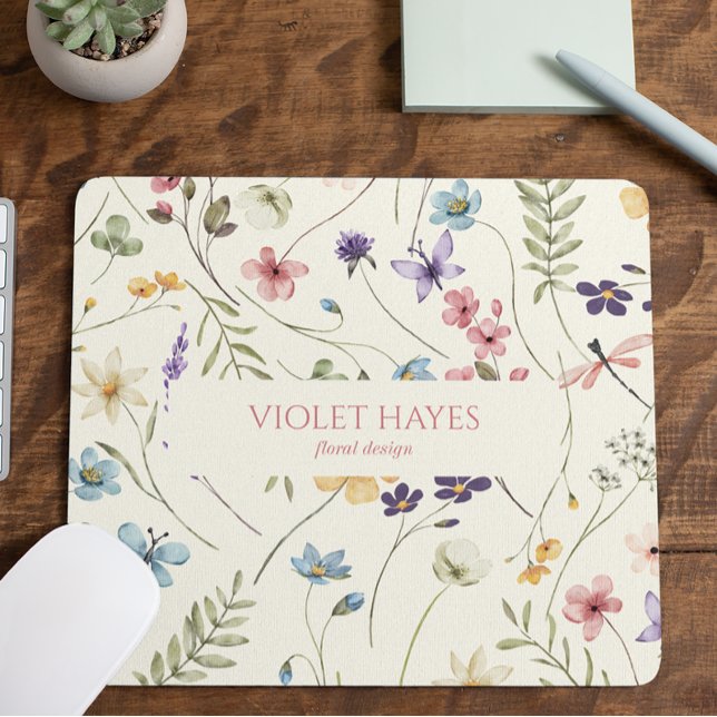 Elegant Wildflower Wild Flower Floral Custom Mouse Pad (Creator Uploaded)