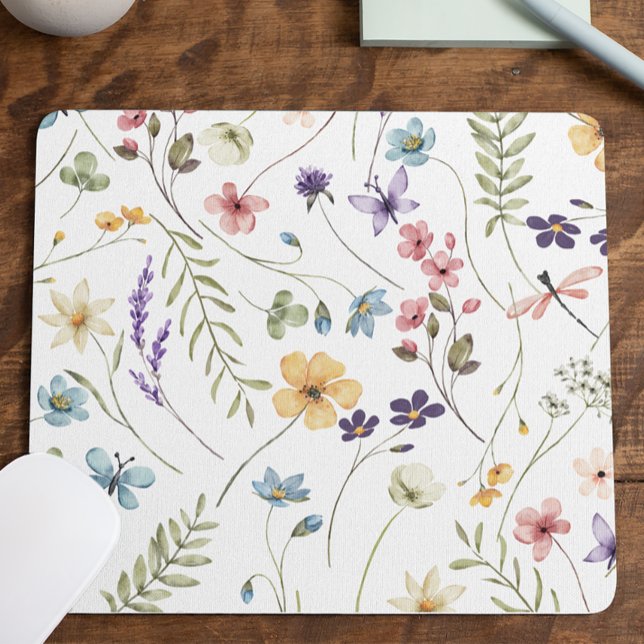 Elegant Wildflower Wild Flower Floral Mouse Pad (Creator Uploaded)