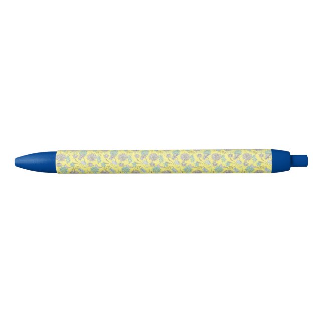 Elegant  Wildflower Yellow Ink Pen (Front)