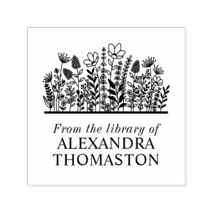 Elegant Wildflowers #2 Library Book Name Self-inking Stamp