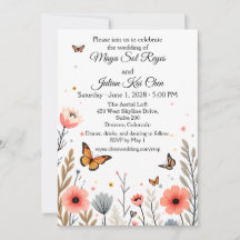 Elegant Wildflowers And Butterflies Wedding 