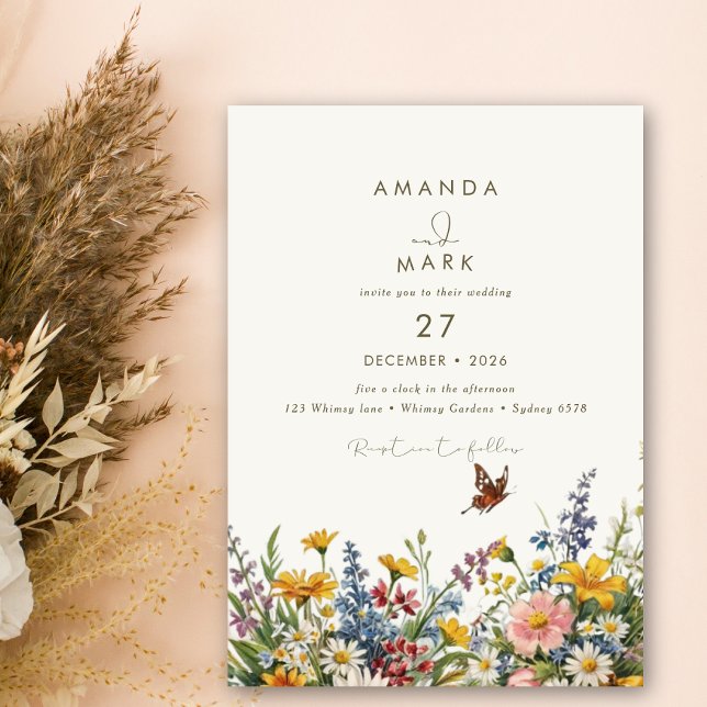 Elegant Wildflowers bloom bouquet  Invitation (Creator Uploaded)