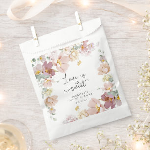 Elegant Wildflowers blush pink bridal shower Favour Bags