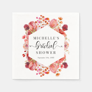 Elegant Wildflowers   Boho Bridal Shower  Napkin