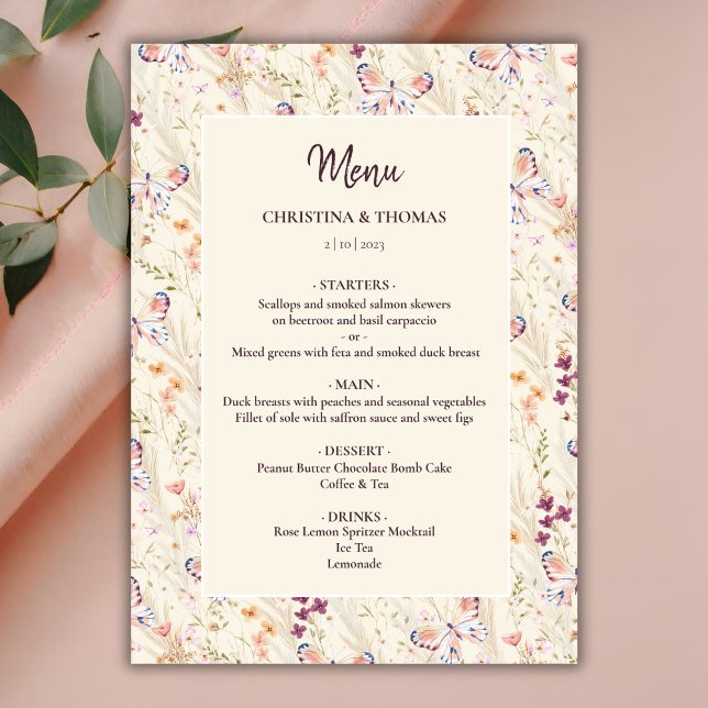 Elegant Wildflowers Boho Menu (Creator Uploaded)
