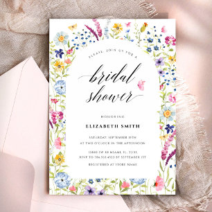 Elegant Wildflowers Bridal Shower Invitation
