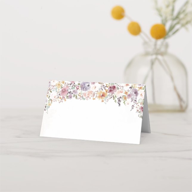 Elegant Wildflowers bridal shower  Place Card (Front)