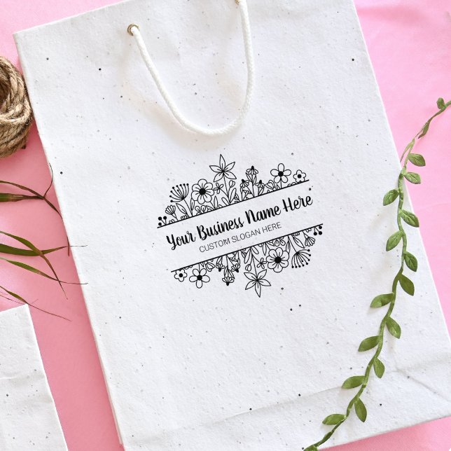 Elegant Wildflowers Business Modern Script  Rubber Stamp (Creator Uploaded)