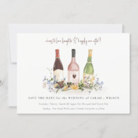 Elegant Wildflowers Cheers to Love Wine Bottles