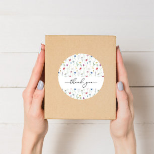 Elegant Wildflowers Classic Round Sticker