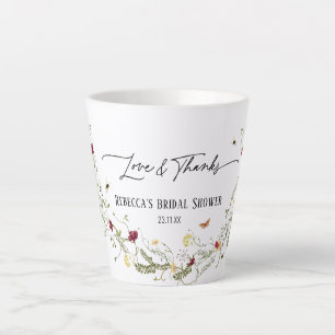 Elegant Wildflowers Custom Bridal Shower Favour Latte Mug