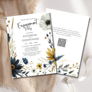 Elegant Wildflowers Engagement Party Invitation
