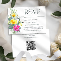 Elegant Wildflowers Floral Wedding Website QR Code