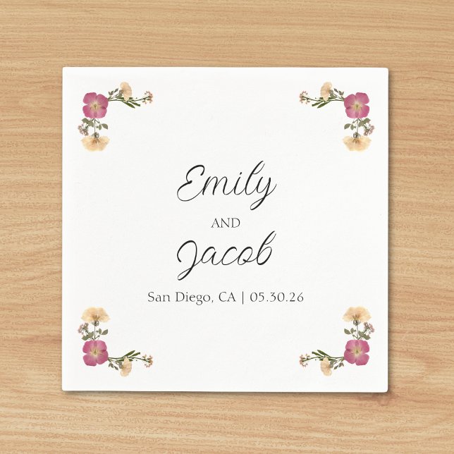 Elegant Wildflowers Garden Party Simple Wedding  Napkin (Creator Uploaded)