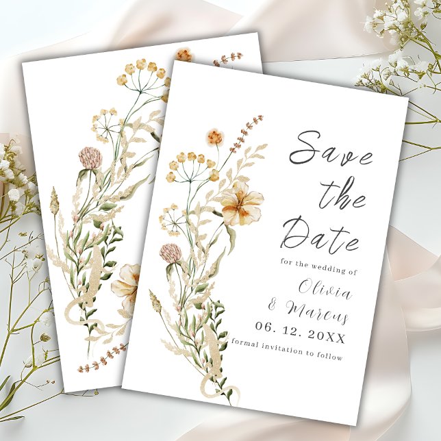 Elegant Wildflowers Modern Save The Date (Creator Uploaded)