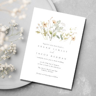 Elegant Wildflowers Outdoor Wedding Invitation