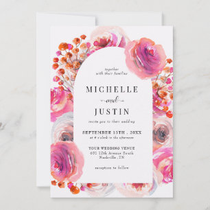 Elegant Wildflowers   Rustic Photo Wedding Invitation