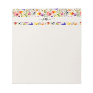 Elegant wildflowers script name notepad