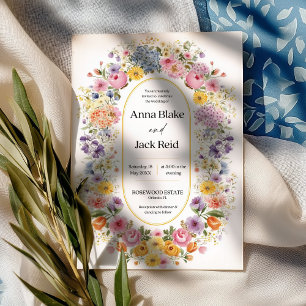 Elegant Wildflowers Spring Garden Wedding Invitation