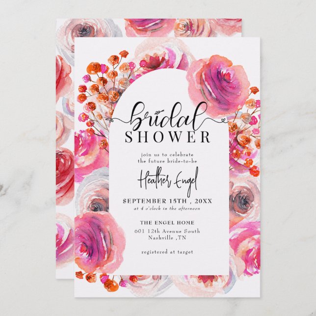 Elegant Wildflowers | Spring Summer Bridal Shower Invitation (Front/Back)