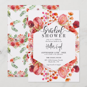 Elegant Wildflowers Spring Summer Bridal Shower Invitation