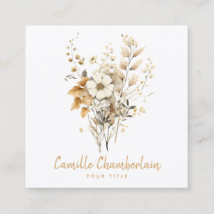 Elegant Wildflowers Square Business Card