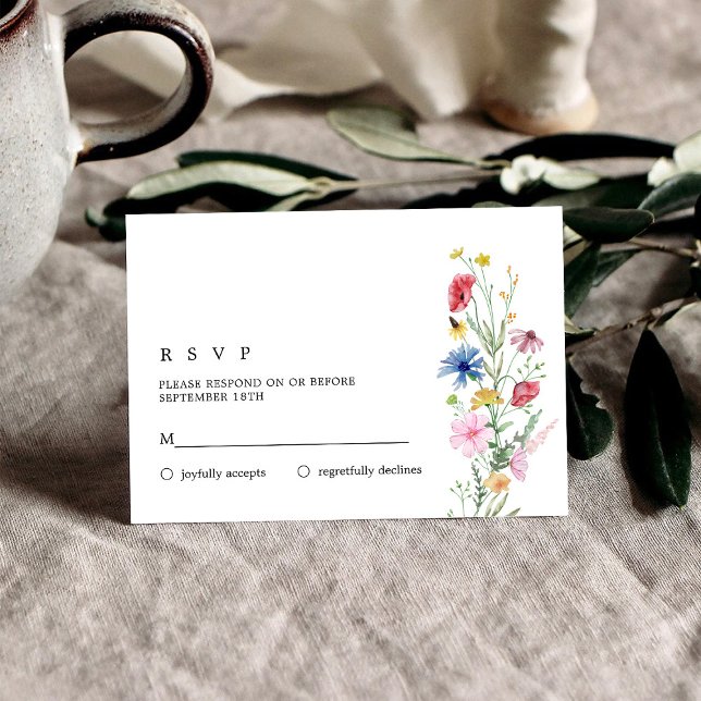 Elegant Wildflowers Wedding RSVP (Creator Uploaded)